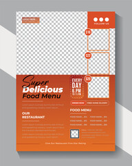 restaurant food flyer template poster and food menu design.