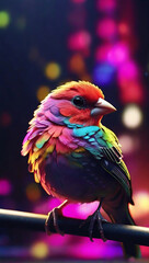A colorful finch bird.