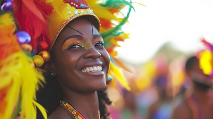 Fototapeta premium Portrait of dancer during Carnival in Brazil