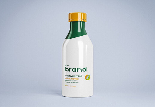 Plastic Vitamin Drink Bottle Mockup