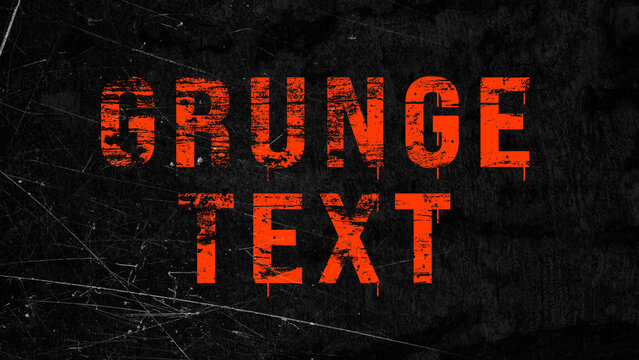 Grunge Text Preset With Paint Drips and Glitch Effect