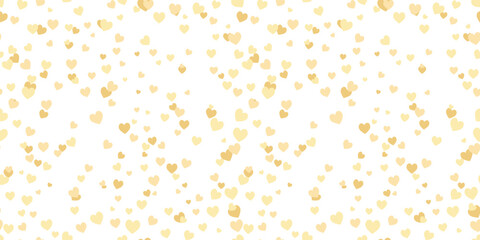 Naklejka na ściany i meble Heart confetti seamless gold pattern