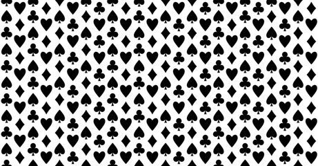 Playing card seamless black white pattern