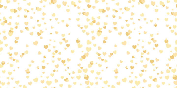 Heart confetti seamless gold pattern