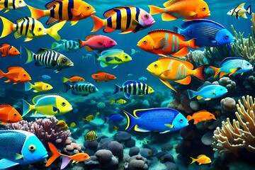 Obraz na płótnie Canvas fish in aquarium Generated with AI.