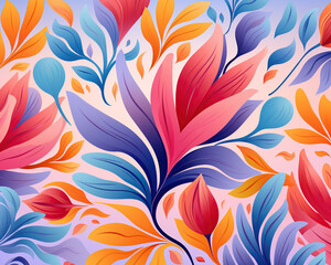 Fototapeta na wymiar Abstract multicolored fantasy flowers pattern