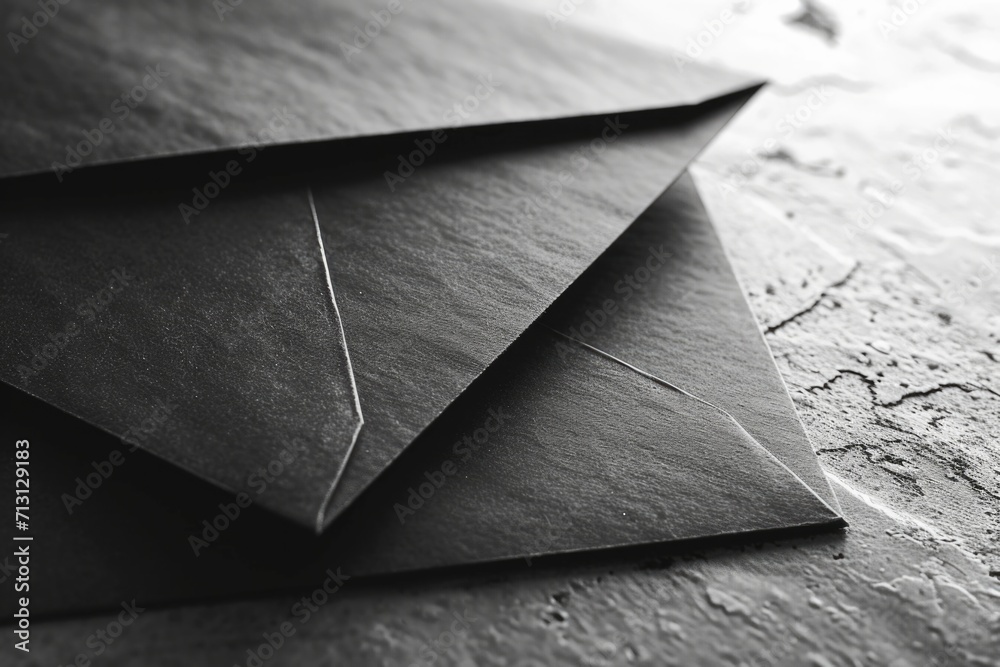 Poster Two envelopes are pictured on a table. This image can be used for various purposes