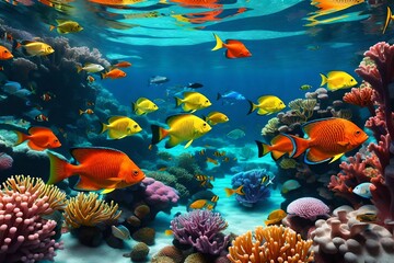 Fototapeta na wymiar tropical coral reef Generated with AI.