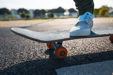 Skateboarder skateboarding outdoors in city