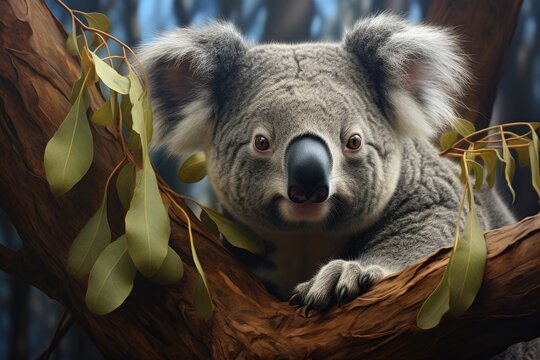 cute coala bear portrait close up wildlife animal