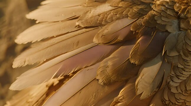 Close up of bird wing feather texture