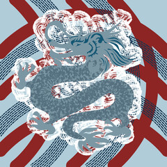 Chinoiserie dragon pattern