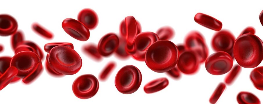 red blood cells isolated on white background