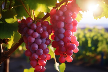 Close-up grape with water drops, closeup, isolated grape farm background. Generated AI