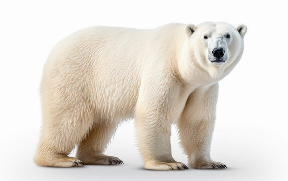 Picture of polar bear isolated on white background