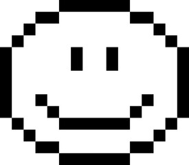 smile happy pixel emoji outline