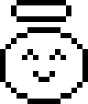 smile holy angle pixel emoji outline