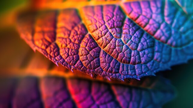 Vivid nano photo of a leaf.