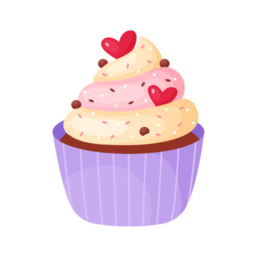 Capcake illustration, vector illustration on white background