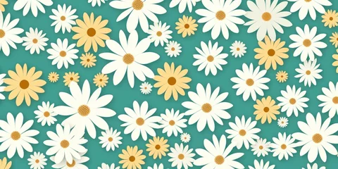Fotobehang colorful graphical abstract small flower 2D graphical background  © Celina