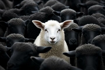 white sheep among black. Generative AI