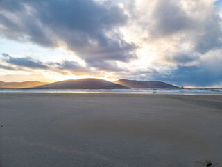 Sand storm at Dooey beach by Lettermacaward in County Donegal - Ireland