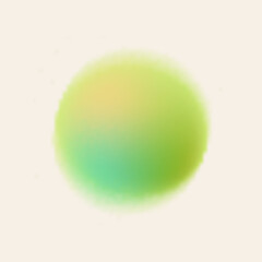 Fluffy vector gradient. Light green circle on light beige background. Color gradation circle.