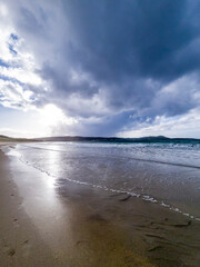 Fototapeta na wymiar Narin Strand is a beautiful large blue flag beach in Portnoo, County Donegal - Ireland.