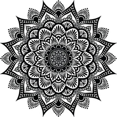 Beautiful floral pattern mandala art isolated on a white background, decoration element for meditation poster, yoga, banner, henna, invitation, cover page, design element mandala art, vector art