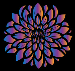 Gradient flower vector stock photo