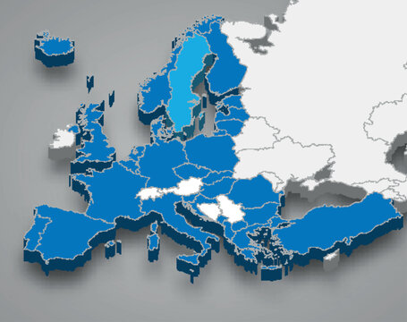 North Atlantic Treaty Organization location within Europe 3d map