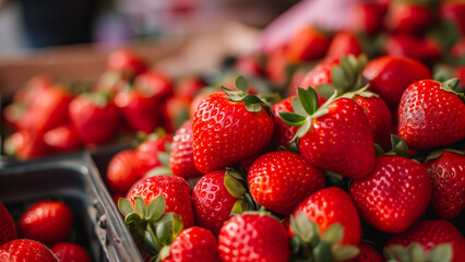 Fresh Strawberries at the Street Market