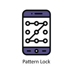 Pattern Lock vector Filled outline icon style illustration. EPS 10 File