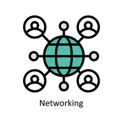 Networking vector Filled outline icon style illustration. EPS 10 File