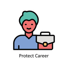 Protect career vector Filled outline icon style illustration. EPS 10 File