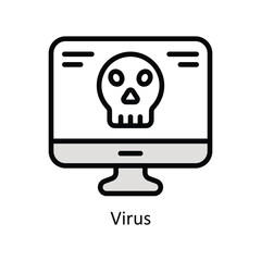 Virus vector Filled outline icon style illustration. EPS 10 File