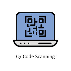 Qr Code Scanning vector Filled outline icon style illustration. EPS 10 File