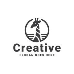Elegant Giraffe Emblem for Artistic Branding