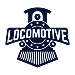 Old Locomotive Train Machine Logo Design Vector