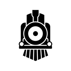 Vintage Old Locomotive Engine icon or logo Design Vector