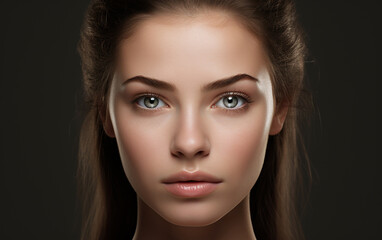 Woman with anatomically perfect female face