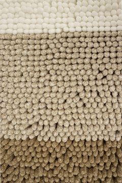 Striped Cozy Beige Microfibre Carpet