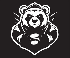 Grizzly bear mascot logo, polar bear head face silhouette logo design icon. bear Mascot logo Design, bear Head design for Logo, Gorilla head mascot icon design, Animal mascot icon Silhouette graphic