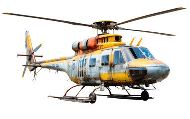 Airborne Helicopter on Transparent Background