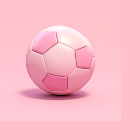 cute llittle pink  soccer ball  on a soft pink background , futball girl 