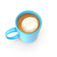 Blue Cup With Cappuccino PNG