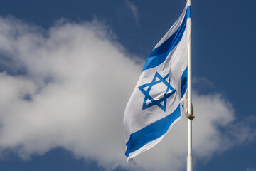 Israeli flag for advertising, celebration, achievements, festivals, elections. The flag of...
