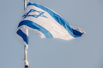Israeli flag for advertising, celebration, achievements, festivals, elections. The flag of...