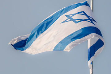 Israeli flag for advertising, celebration, achievements, festivals, elections. The flag of...