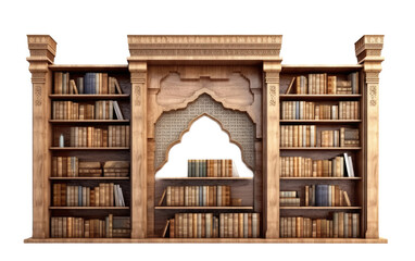 Sacred Islamic Library on Transparent Background